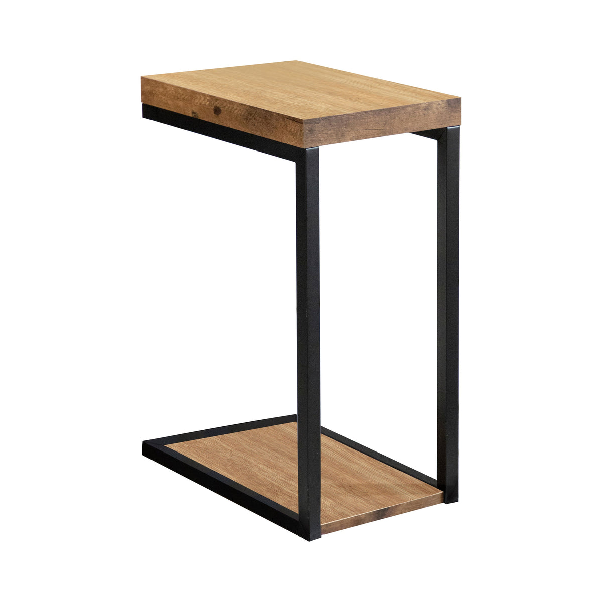 Beck C-Shape Snack Table Black and Antique Nutmeg