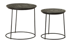 Loannis 2-piece Round Nesting Table Matte Black