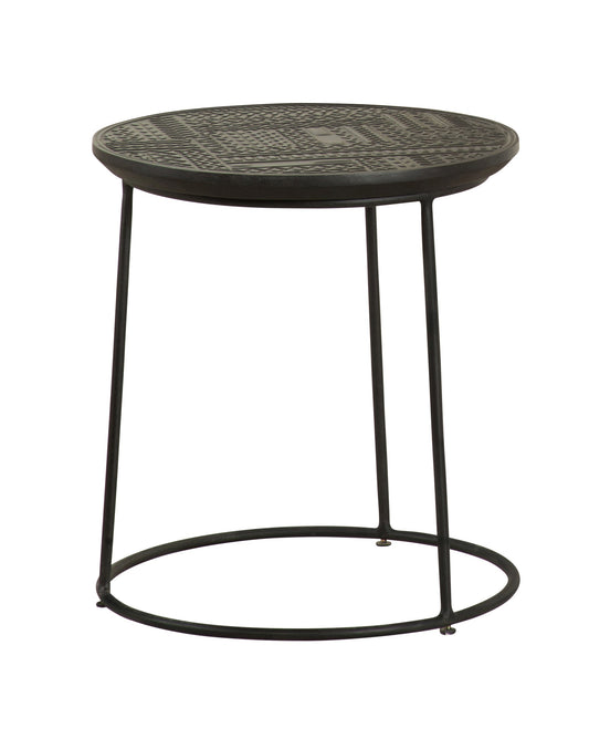 Loannis 2-piece Round Nesting Table Matte Black