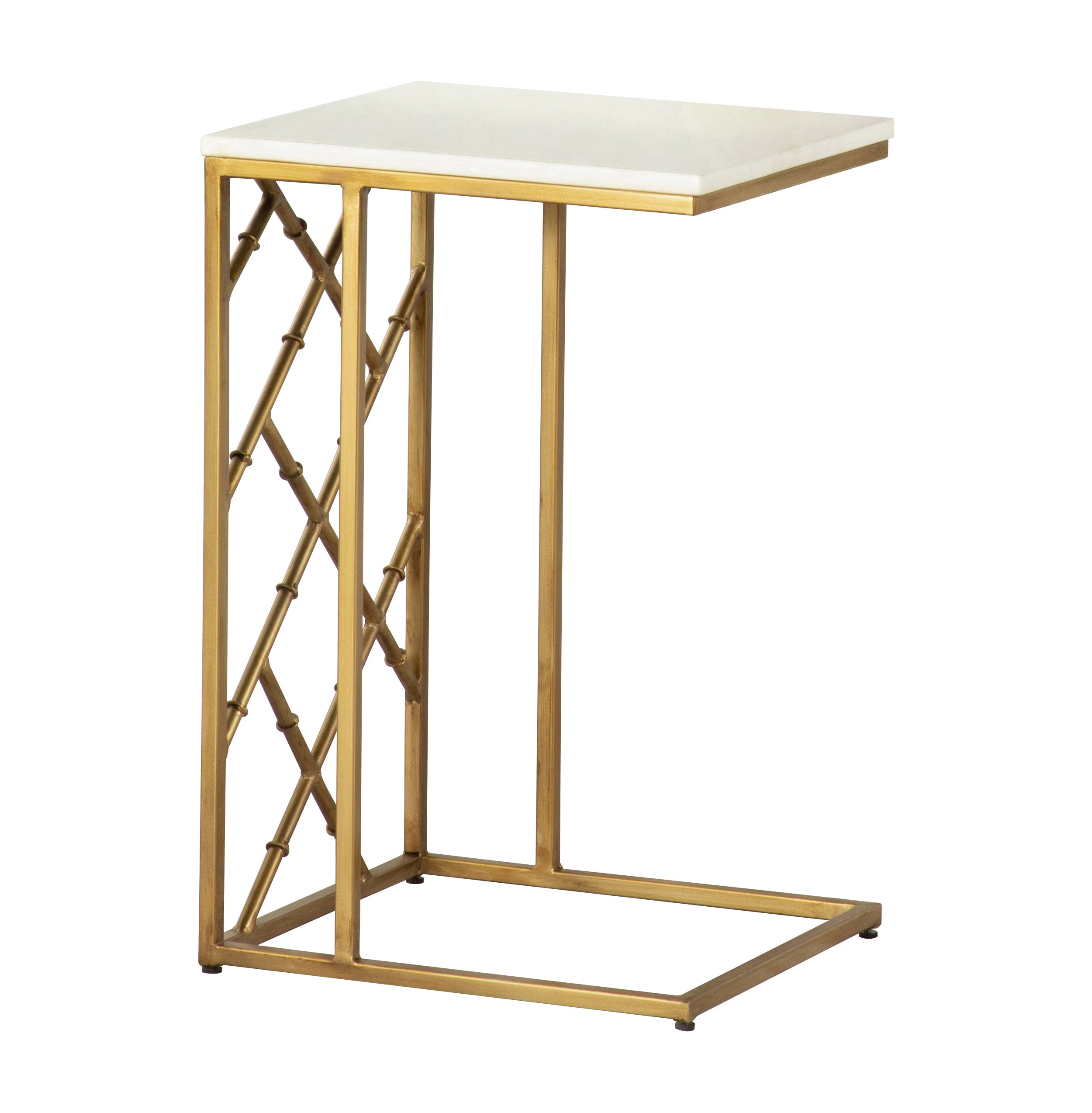 Angeliki Accent Table with Marble Top White