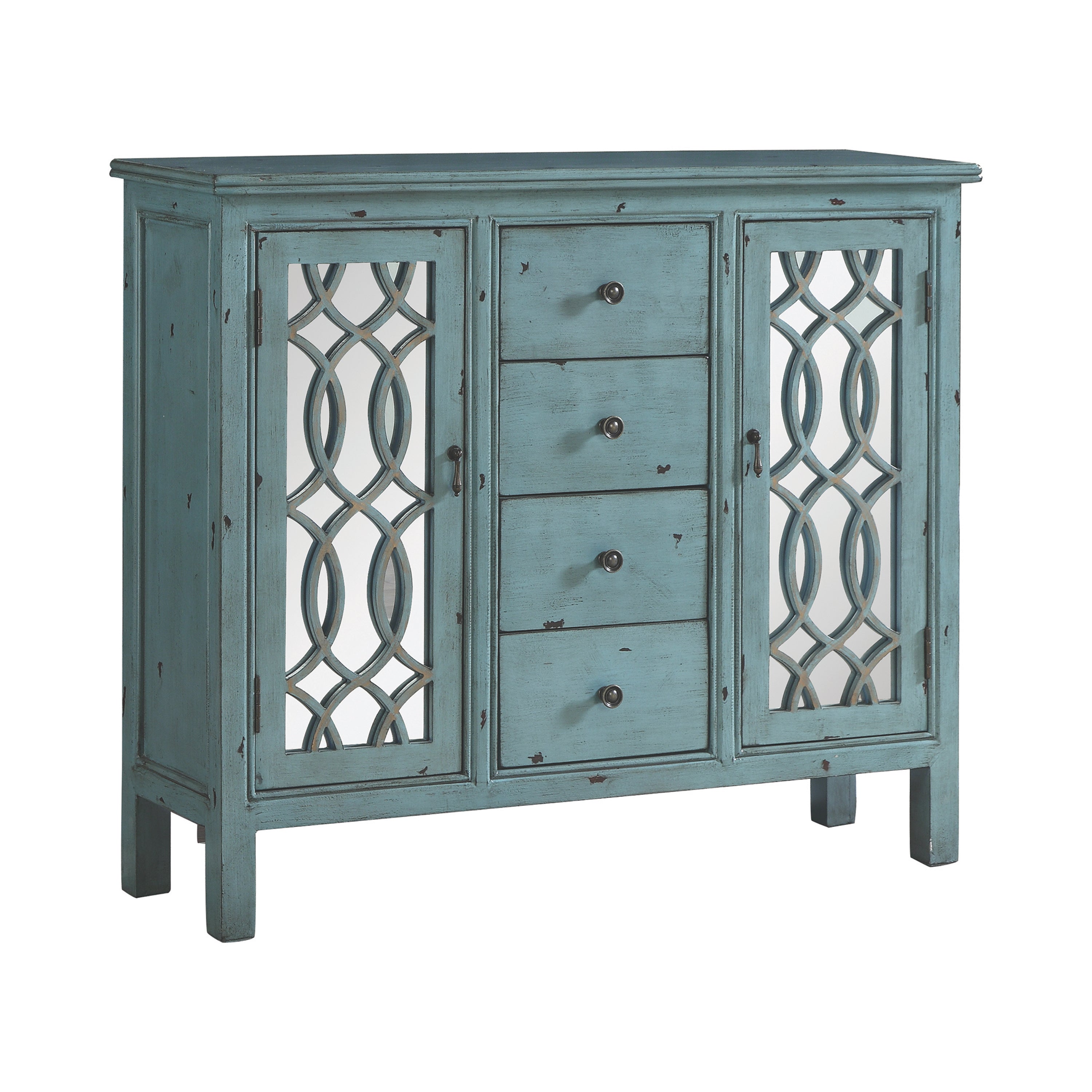 Rue 4-drawer Accent Cabinet Antique Blue