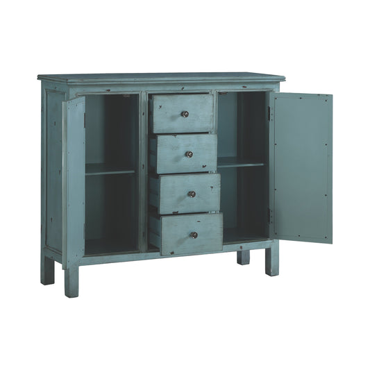 Rue 4-drawer Accent Cabinet Antique Blue