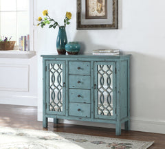 Rue 4-drawer Accent Cabinet Antique Blue