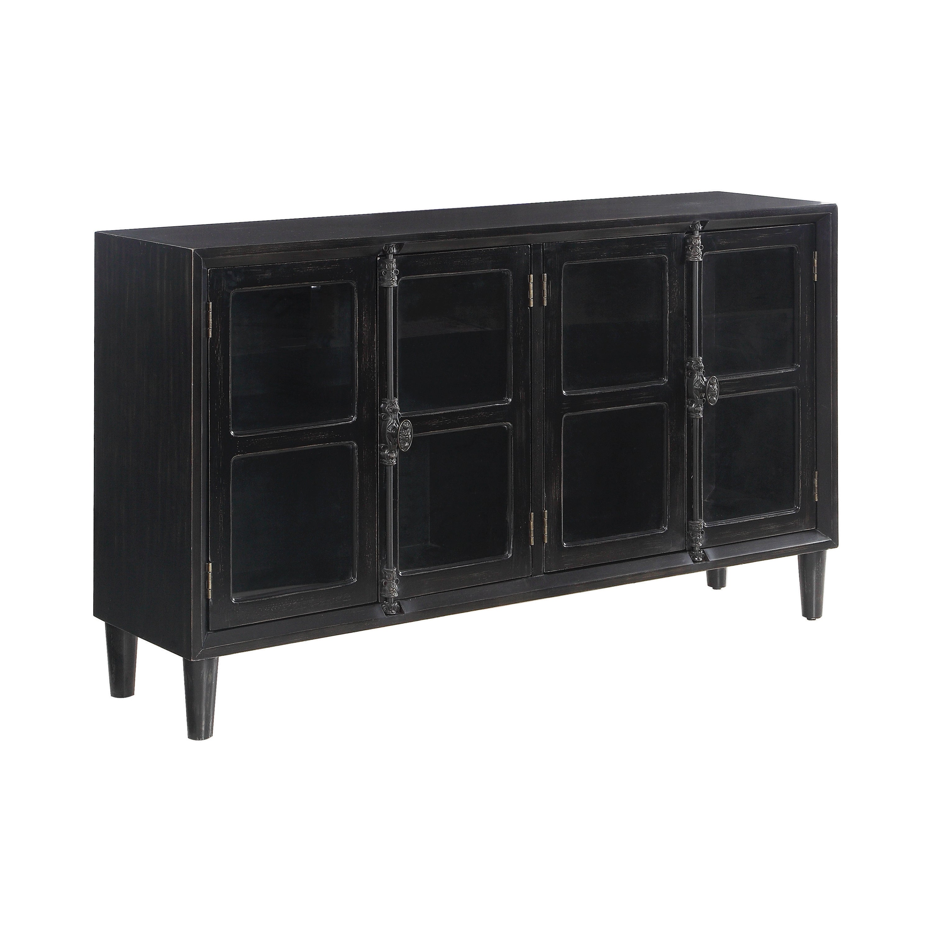 Mapleton 4-door Accent Cabinet Black