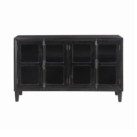 Mapleton 4-door Accent Cabinet Black