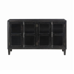 Mapleton 4-door Accent Cabinet Black