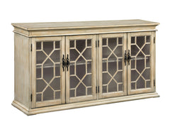 Kiara Glass Door Accent Cabinet Light Honey