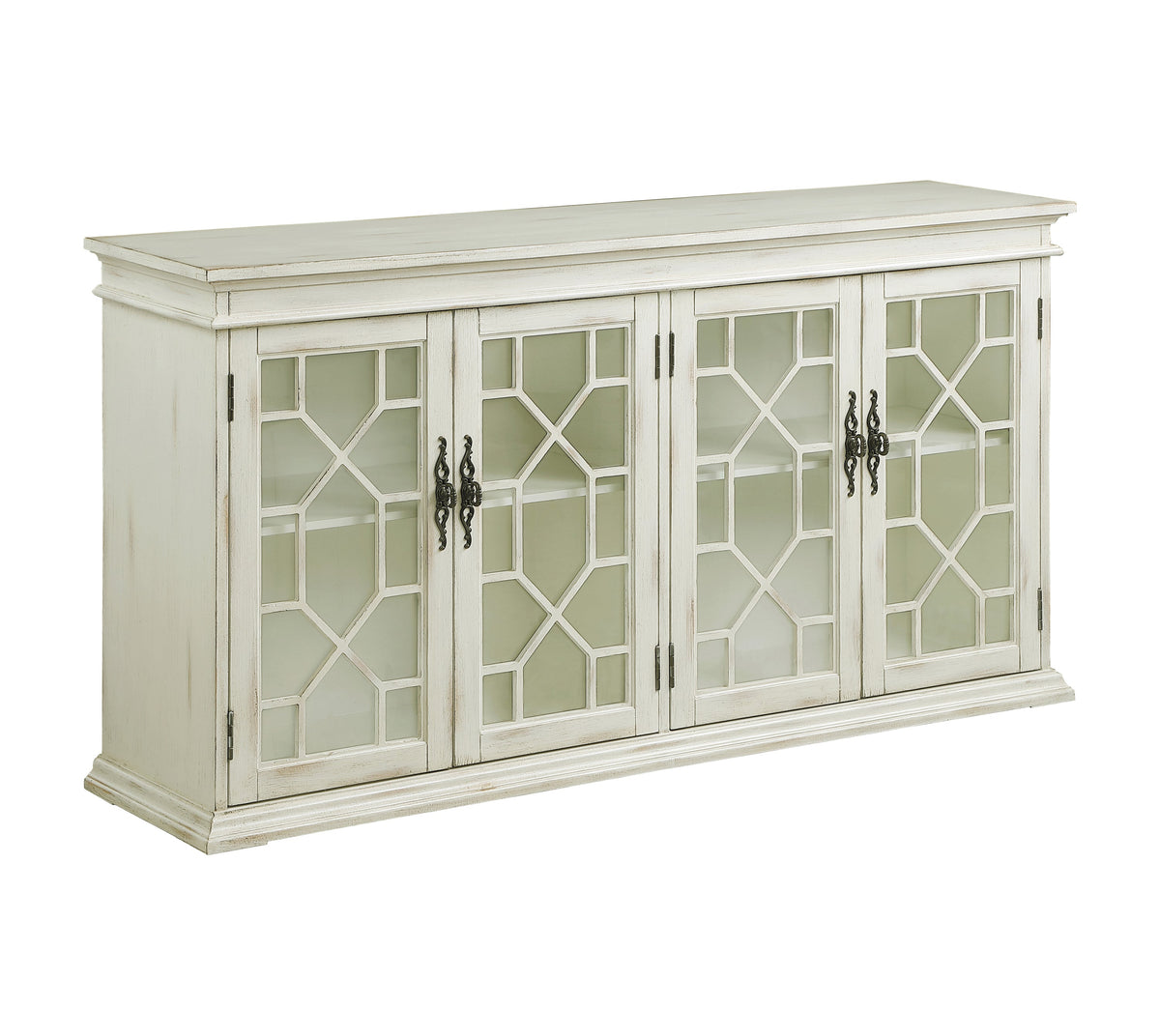 Kiara 4-door Accent Cabinet with Adjustable Shelves White