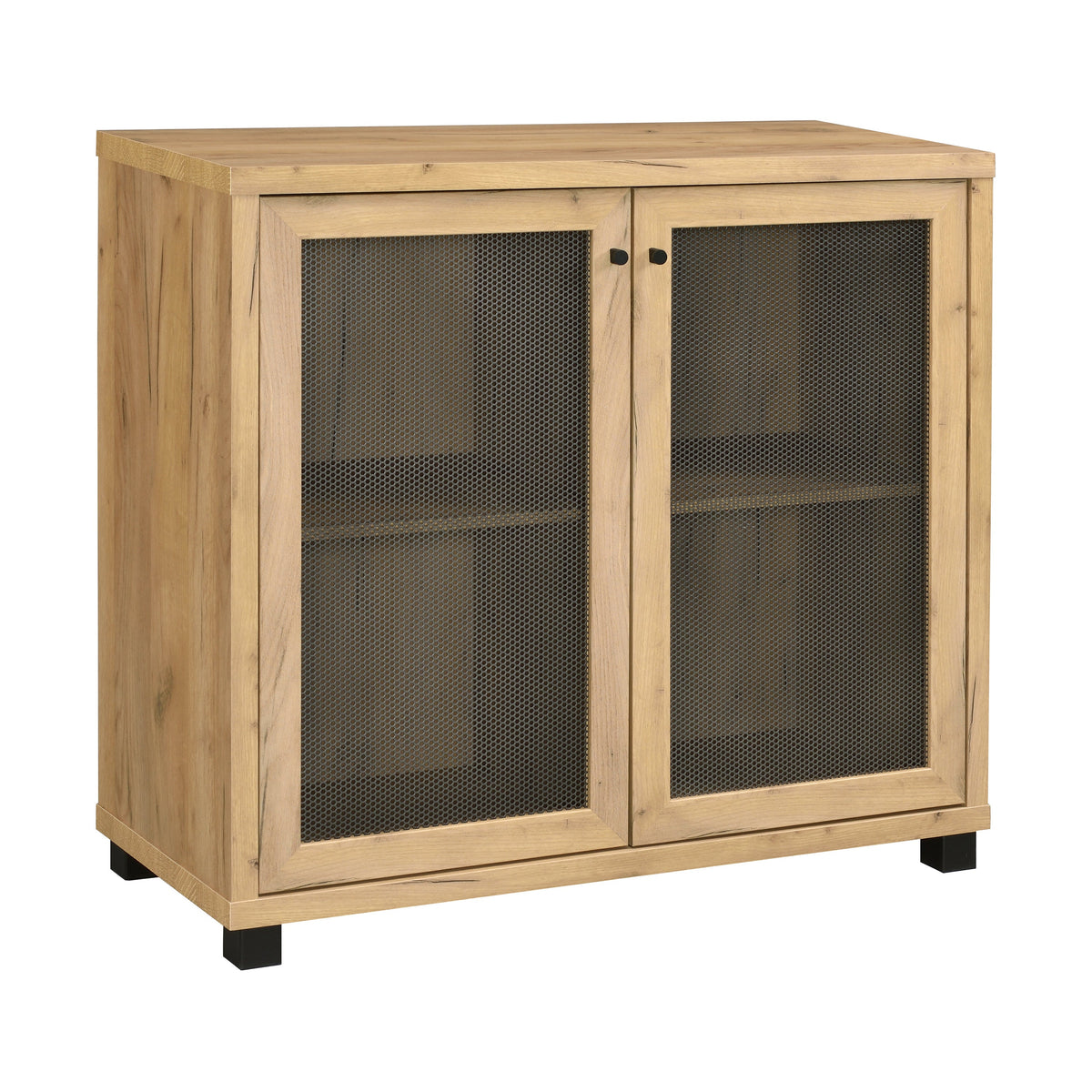 McHale Accent Cabinet with Two Mesh Doors Golden Oak