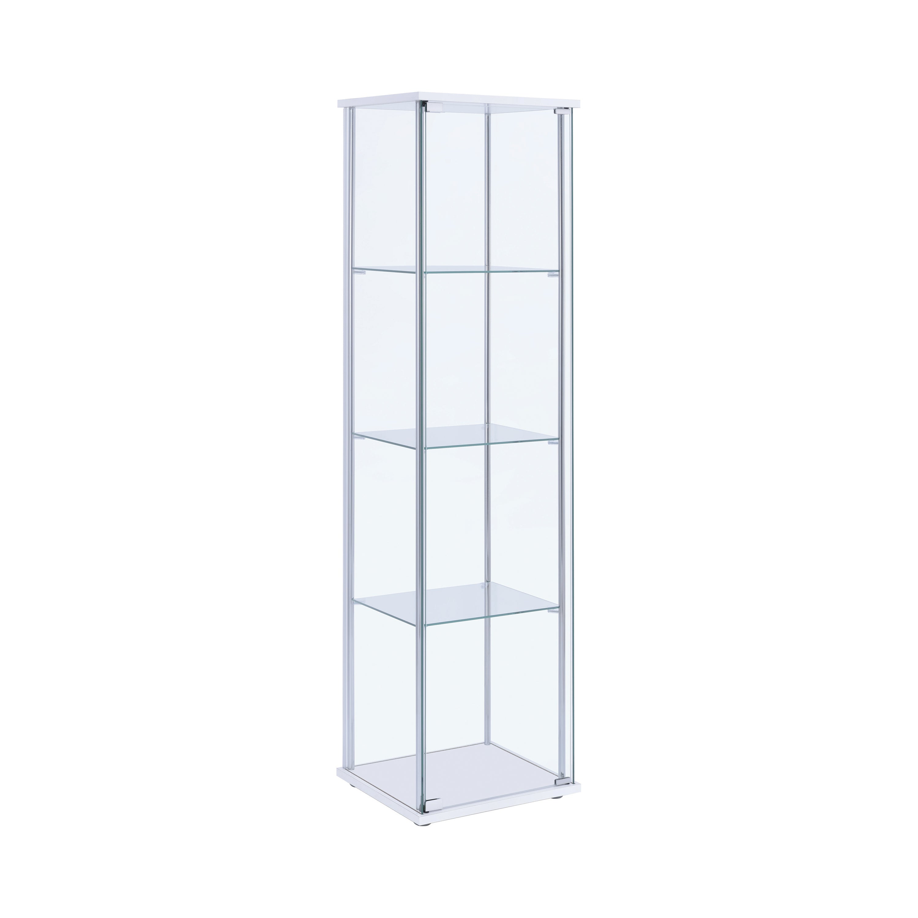 Bellatrix Rectangular 4-shelf Curio Cabinet White and Clear