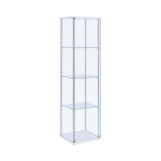 Bellatrix Rectangular 4-shelf Curio Cabinet White and Clear
