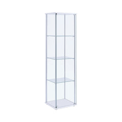 Bellatrix Rectangular 4-shelf Curio Cabinet White and Clear