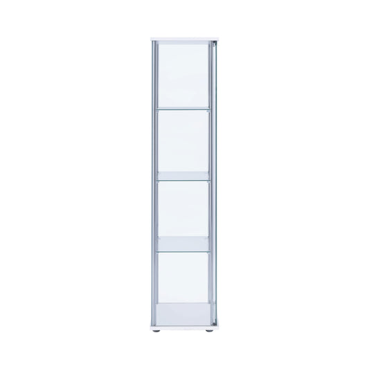 Bellatrix Rectangular 4-shelf Curio Cabinet White and Clear