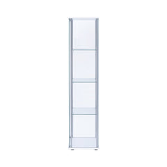 Bellatrix Rectangular 4-shelf Curio Cabinet White and Clear