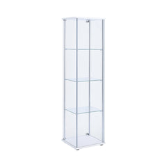 Bellatrix Rectangular 4-shelf Curio Cabinet White and Clear