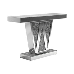 Crocus Rectangular Console Table Silver