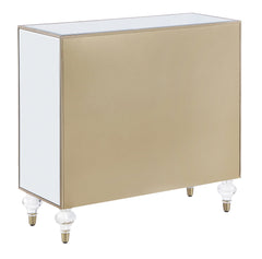 Astilbe 2-door Accent Cabinet Mirror and Champagne