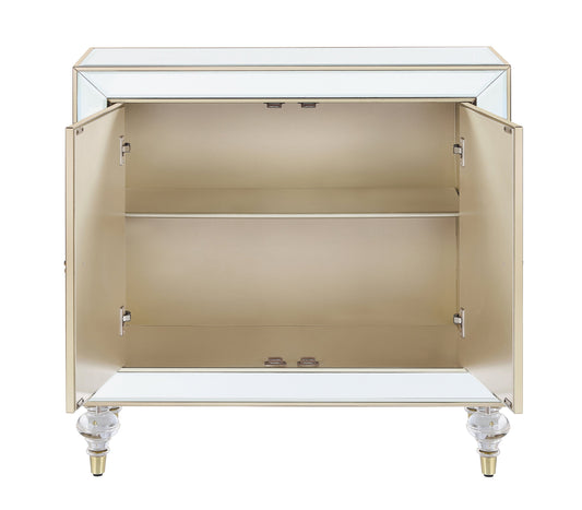 Lupin 2-door Accent Cabinet Mirror and Champagne