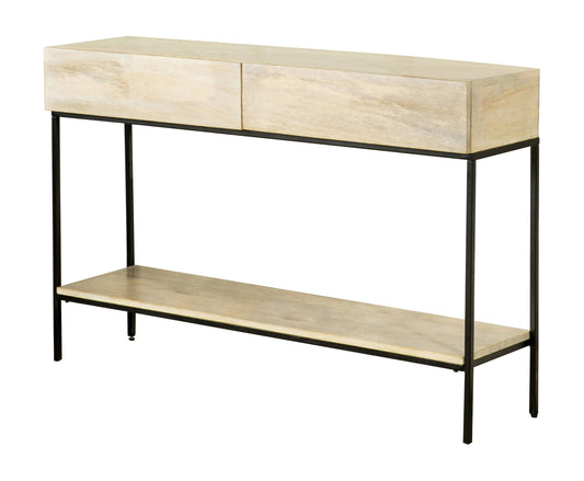 Rubeus 2-drawer Console Table with Open Shelf White Washed