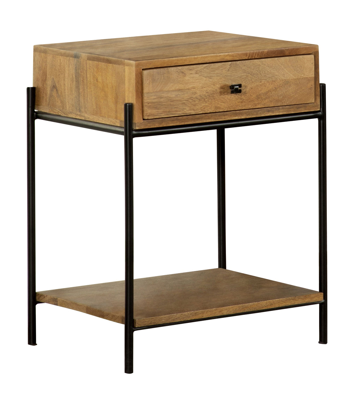 Declan 1-drawer Accent Table with Open Shelf Natural Mango and Black