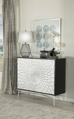 Josie Rectangular 2-door Accent Cabinet Black and Silver