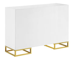 Elsa 2-door Accent Cabinet with Adjustable Shelves White and Gold