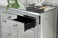 Arwen 2-drawer Accent Cabinet Clear Mirror with LED Lighting