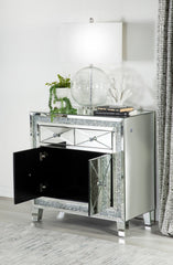 Arwen 2-drawer Accent Cabinet Clear Mirror with LED Lighting