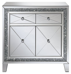 Arwen 2-drawer Accent Cabinet Clear Mirror with LED Lighting