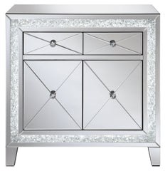 Arwen 2-drawer Accent Cabinet Clear Mirror with LED Lighting