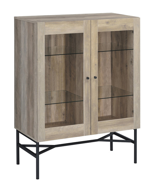 Bonilla 2-door Accent Cabinet with Glass Shelves