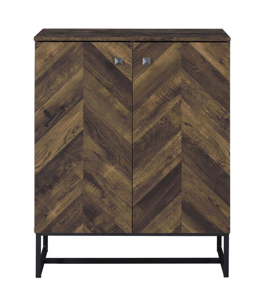 Carolyn 2-door Accent Cabinet Rustic Oak and Gunmetal