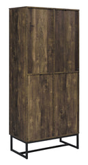 Carolyn 2-door Accent Cabinet Rustic Oak and Gunmetal