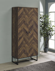 Carolyn 2-door Accent Cabinet Rustic Oak and Gunmetal