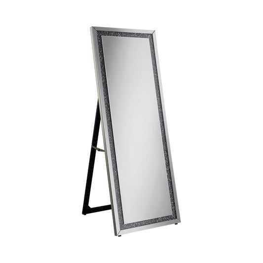 Novak Rectangular Cheval Floor Mirror Silver