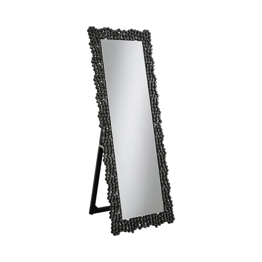 McKay Textural Frame Cheval Floor Mirror Silver and Smoky Grey