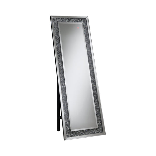 Carisi Rectangular Standing Mirror with LED Lighting Silver