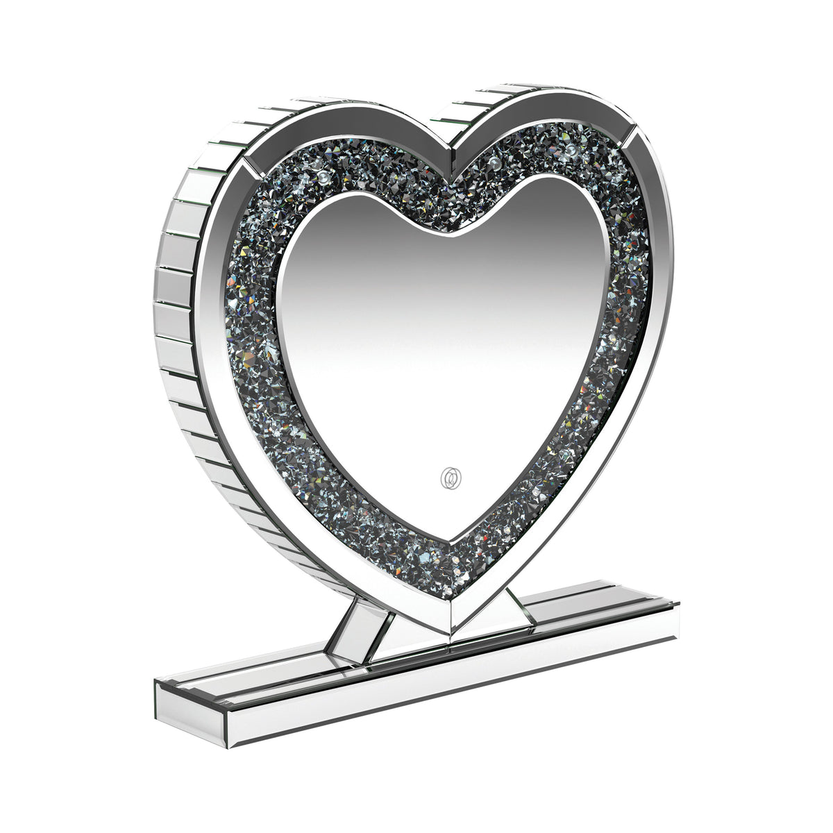 Euston Heart Shape Table Mirror Silver