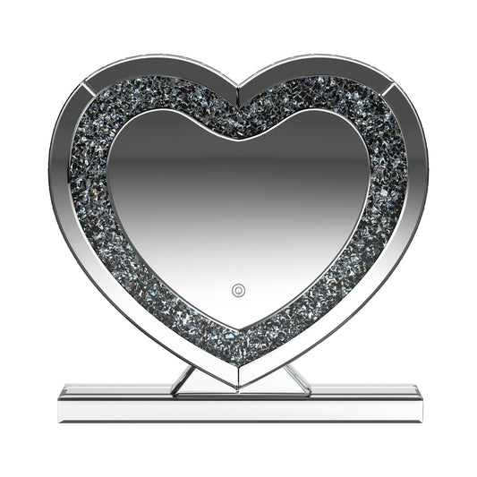 Euston Heart Shape Table Mirror Silver