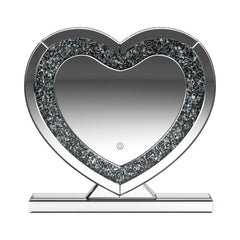 Euston Heart Shape Table Mirror Silver