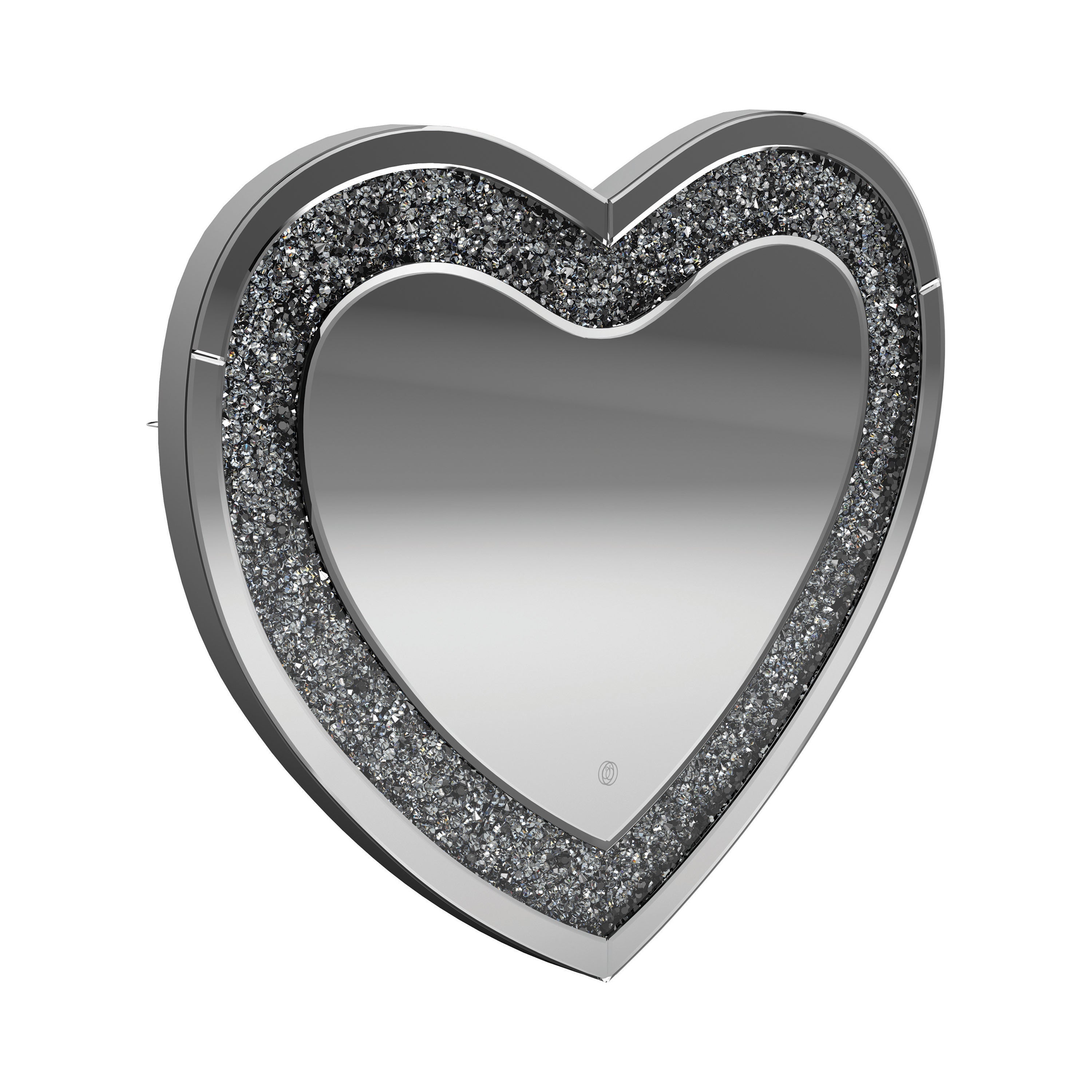 Aiko Heart Shape Wall Mirror Silver