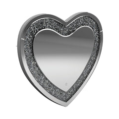 Aiko Heart Shape Wall Mirror Silver