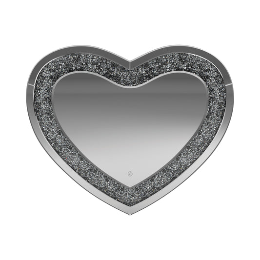 Aiko Heart Shape Wall Mirror Silver