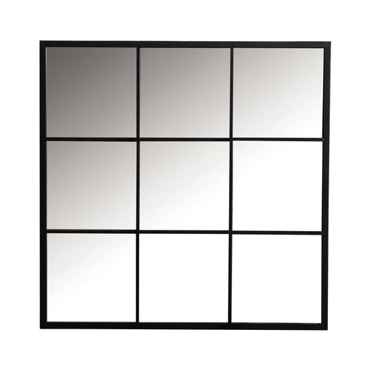 Quetzal Square Window Pane Wall Mirror Black