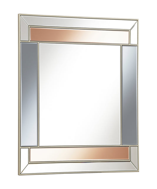 Braylin Rectangular Wall Mirror Champagne and Grey