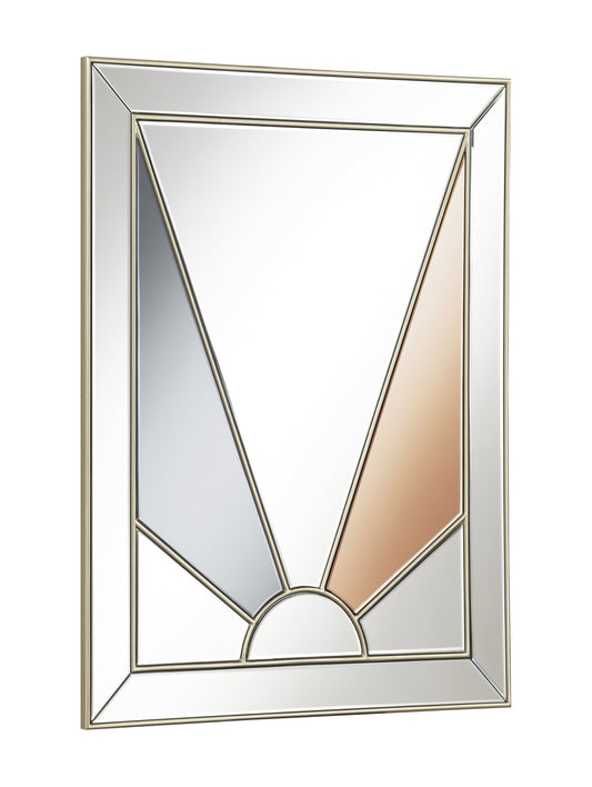 Calixte Rectangular Wall Mirror Champagne and Grey