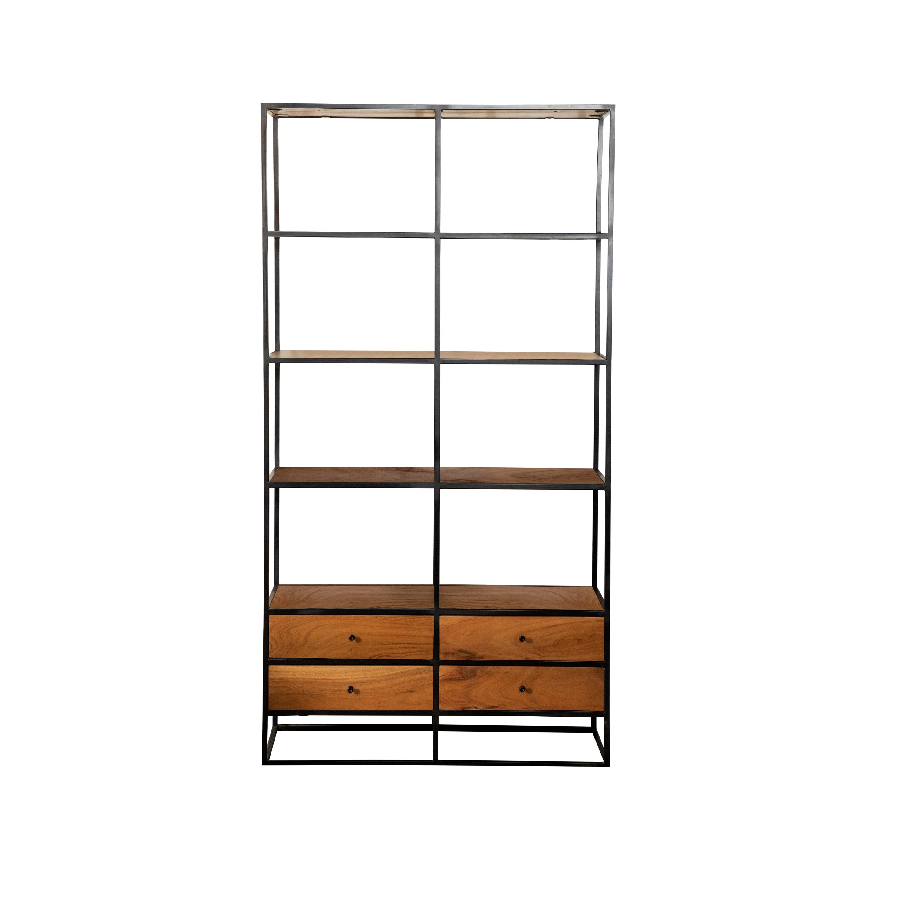 Belcroft 4-drawer Etagere Natural Acacia and Black