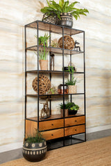 Belcroft 4-drawer Etagere Natural Acacia and Black