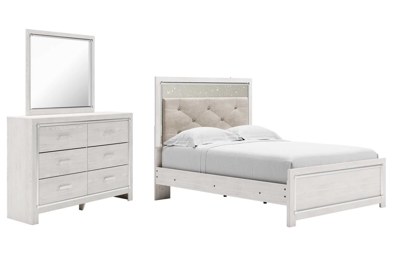 Altyra Full Panel Bed with Mirrored Dresser Ashley
