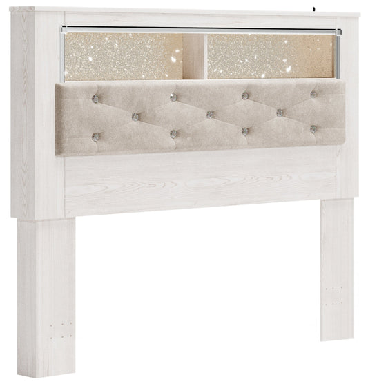 Altyra Queen Upholstered Panel Bookcase Headboard Ashley